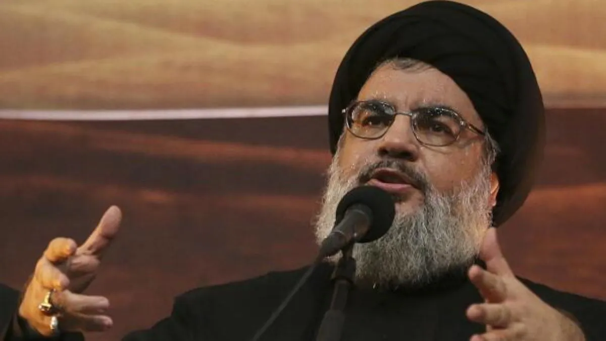 Hassan Nasrallah, leader of Hezbollah. india india tv