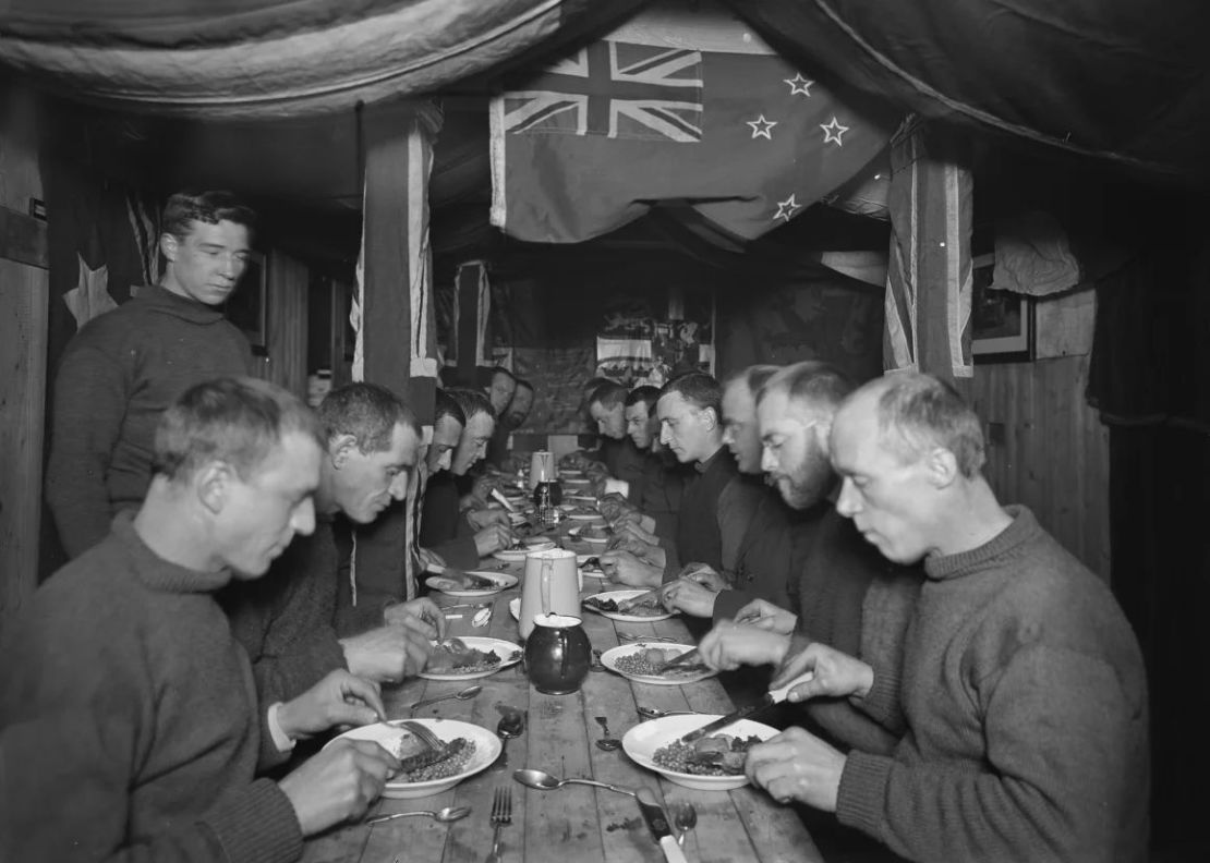 The Endurance crew eats on board for four months before being forced to abandon ship. Credit: Frank Hurley/RGS.