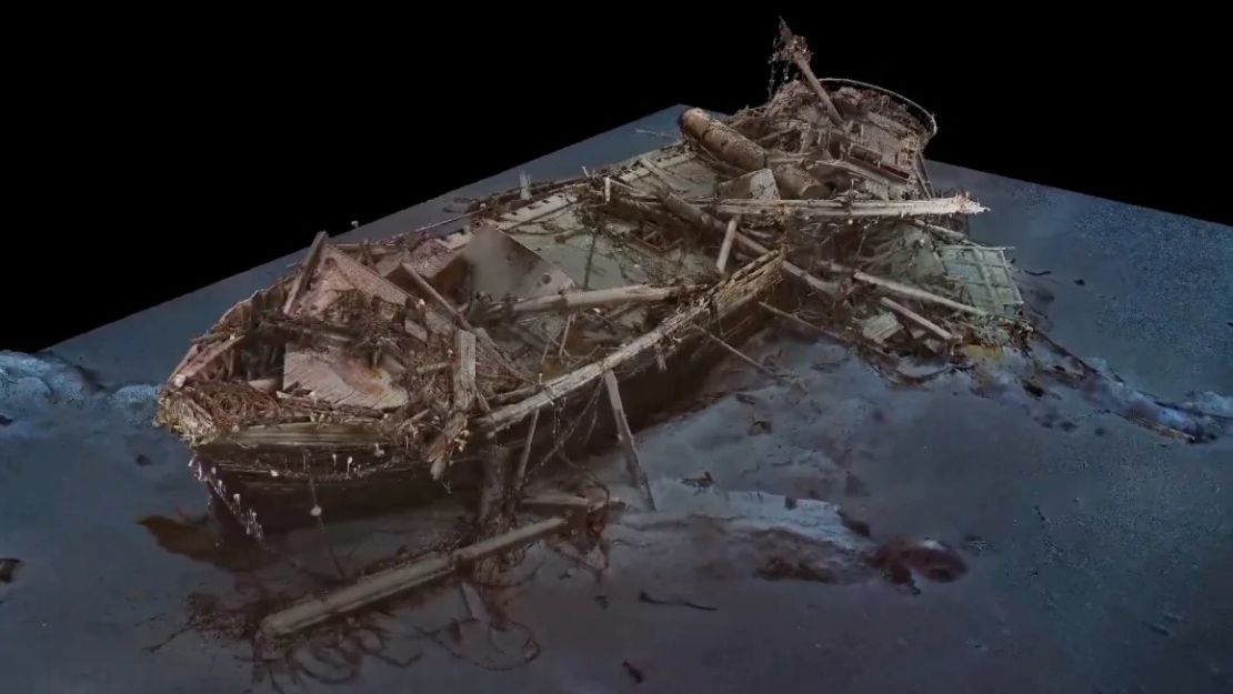 3D scan of HMS Endurance. Credit: Falkland Maritime Heritage Trust/National Geographic.