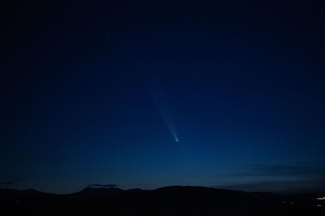 Comet Suchintion-Atlas from Vic-le-Comte in the Auvergne-Rhone-Alpes region of France on October 13, 2024.