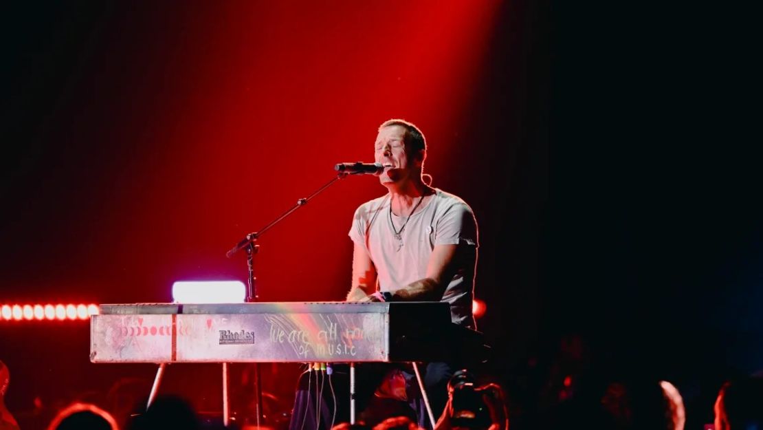 Coldplay's Chris Martin performs on stage during the 2024 iHeartRadio Music Festival on September 21 in Las Vegas, Nevada.