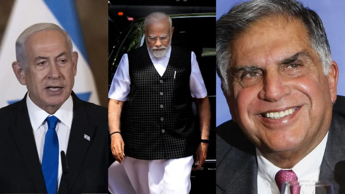 Israeli Prime Minister Benjamin Netanyahu, Prime Minister Modi and Ratan Tata (archive photo) - India TV