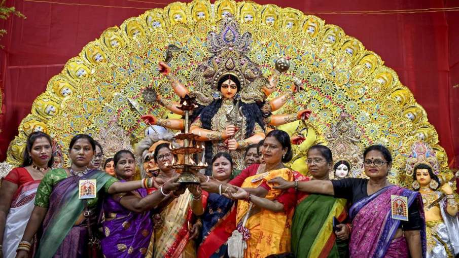 Celebrating Durga Puja festival in Bangladesh