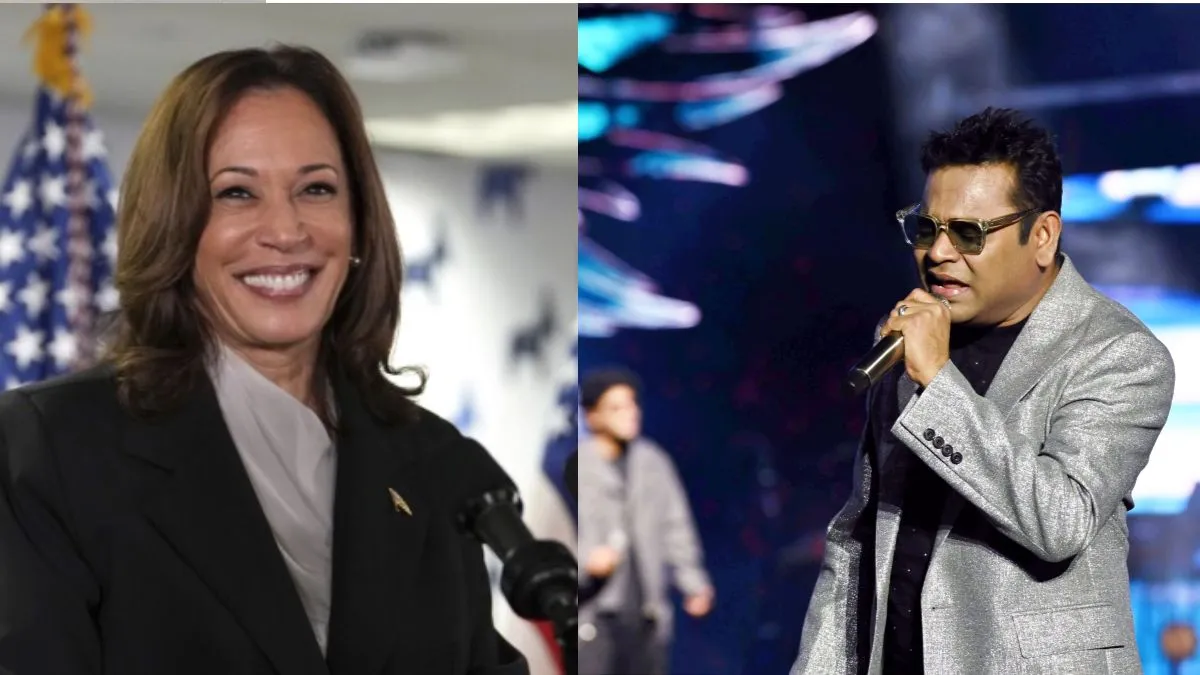 US Vice President Kamala Harris and musician R Rahman. - India Hindi TV